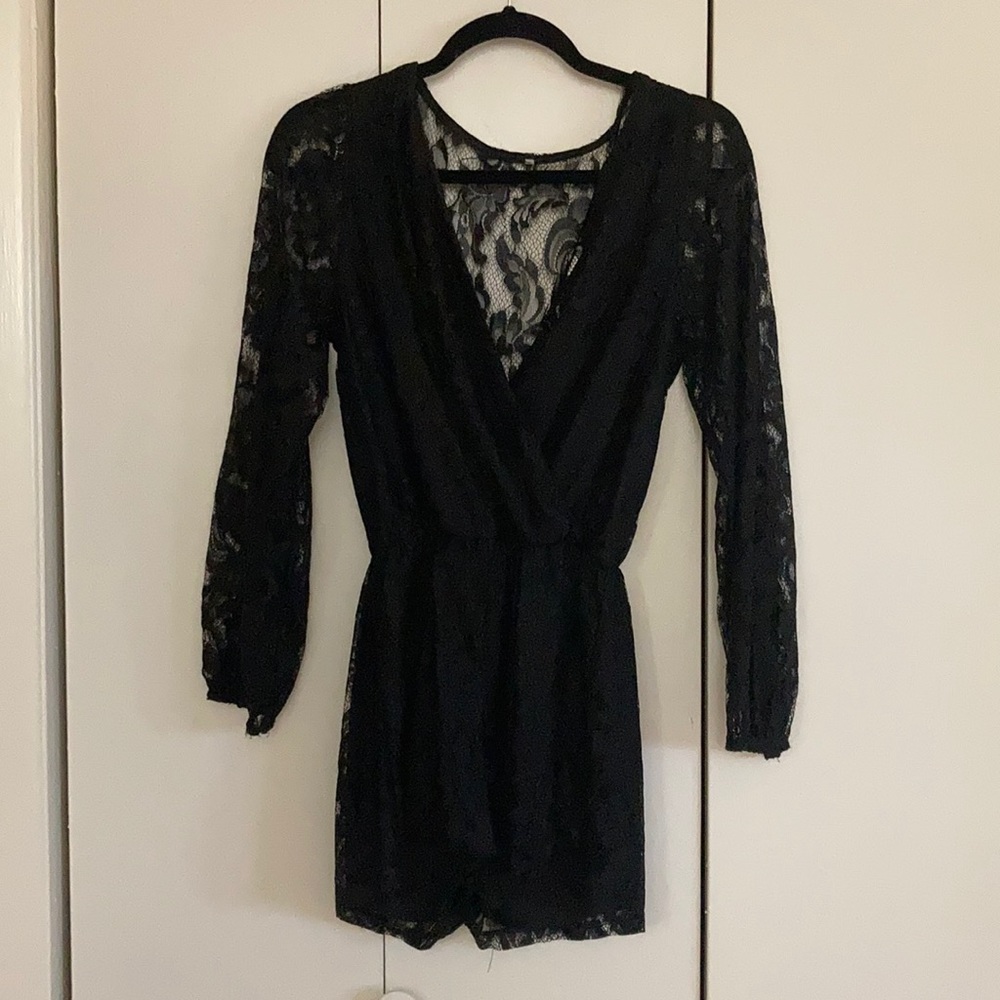 Black lace romper